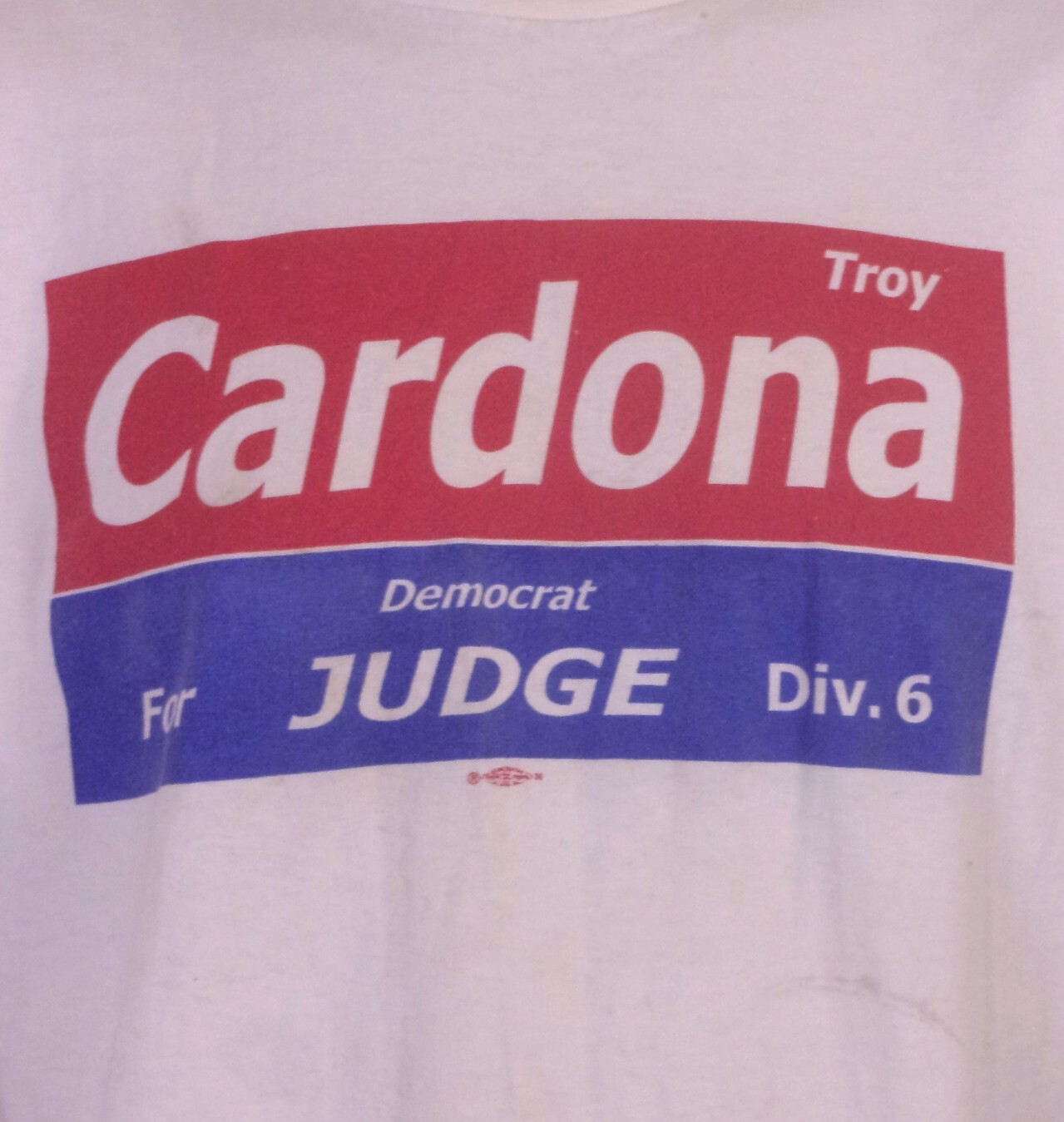 vintage 90s 00s Y2K single stitch Judge Troy Cardona MO Democrat T-Shirt USA L