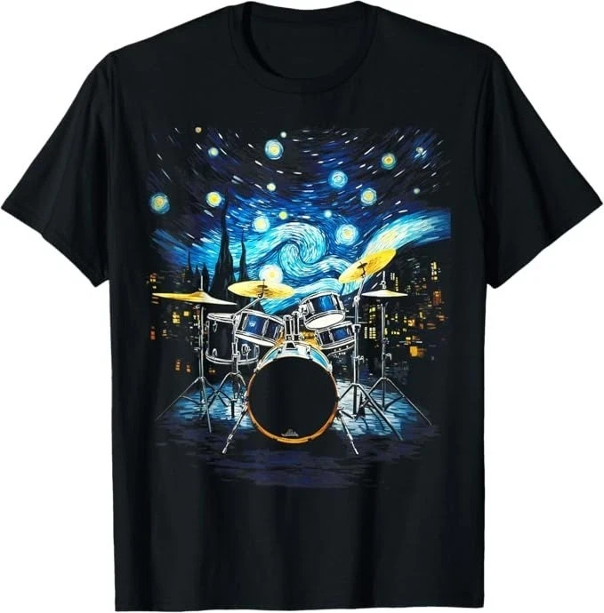 Drum Kit Percussionist Art Inspired Graphic Unisex T-Shirt