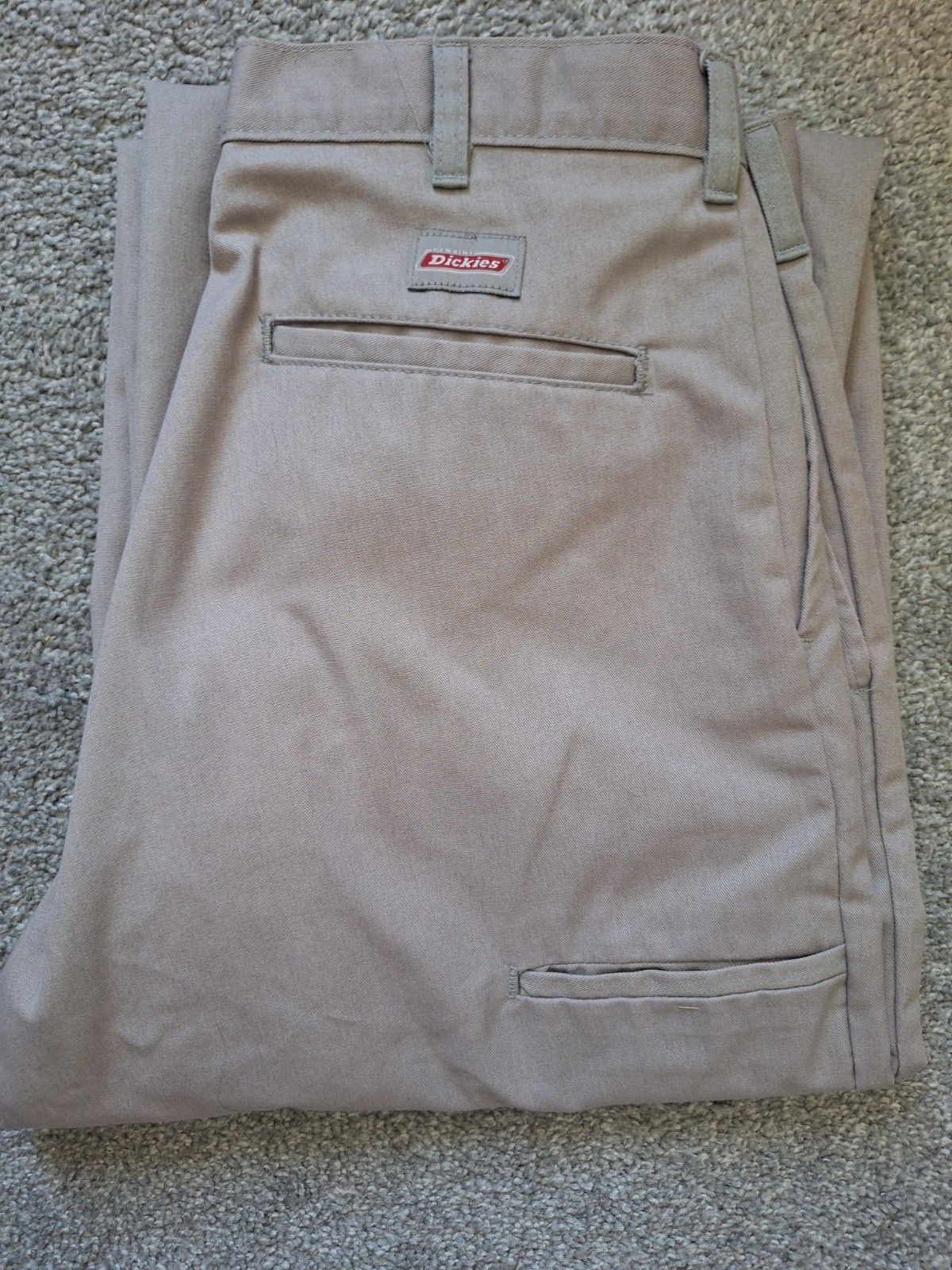 Dickies Men’s Work Pants 34×30 Silver Grey Twill Poly/Cotton, Worn Once
