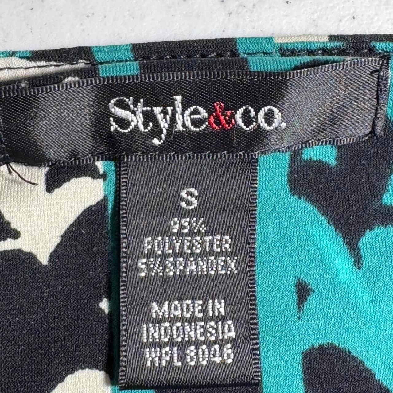 Style & Co Bright Floral Fleur-De-Lis Scroll Peephole Sheath Dress Size Small