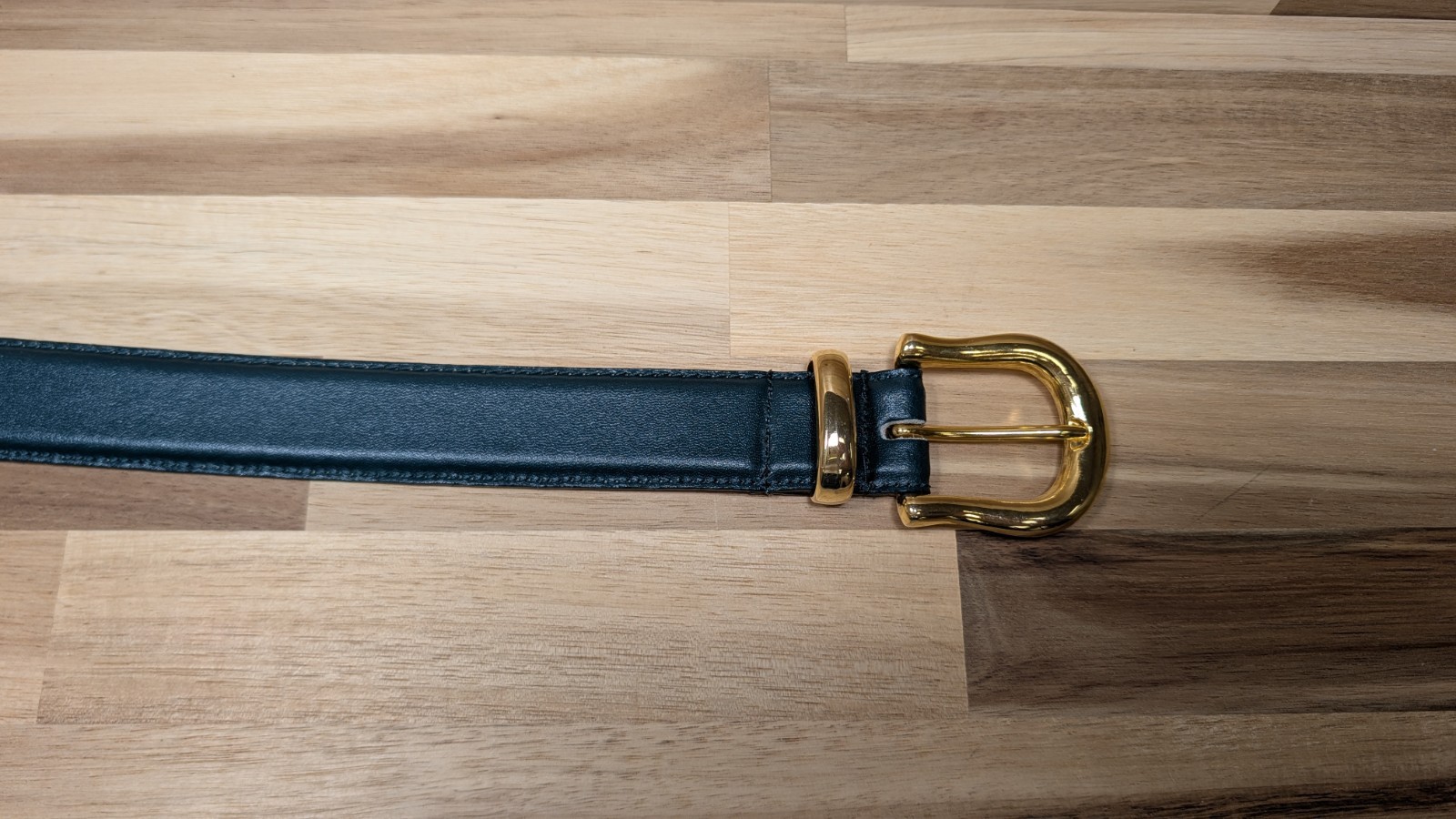 Capezio Genuine Leather Dark Teal Green Belt Gold Buckle S/M