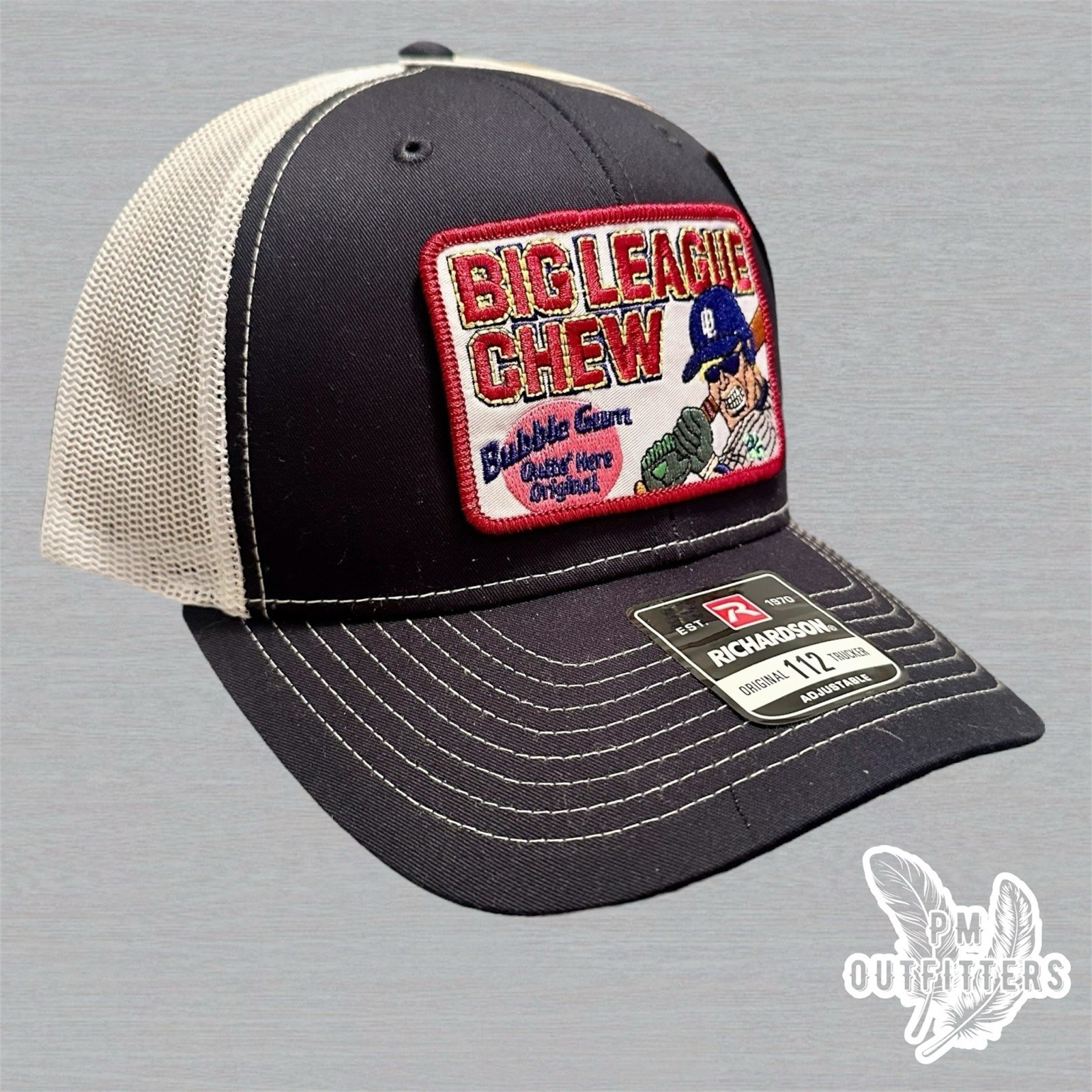 Big League Chew Retro Patch | Navy & White Richardson 112 Trucker Hat Snapback