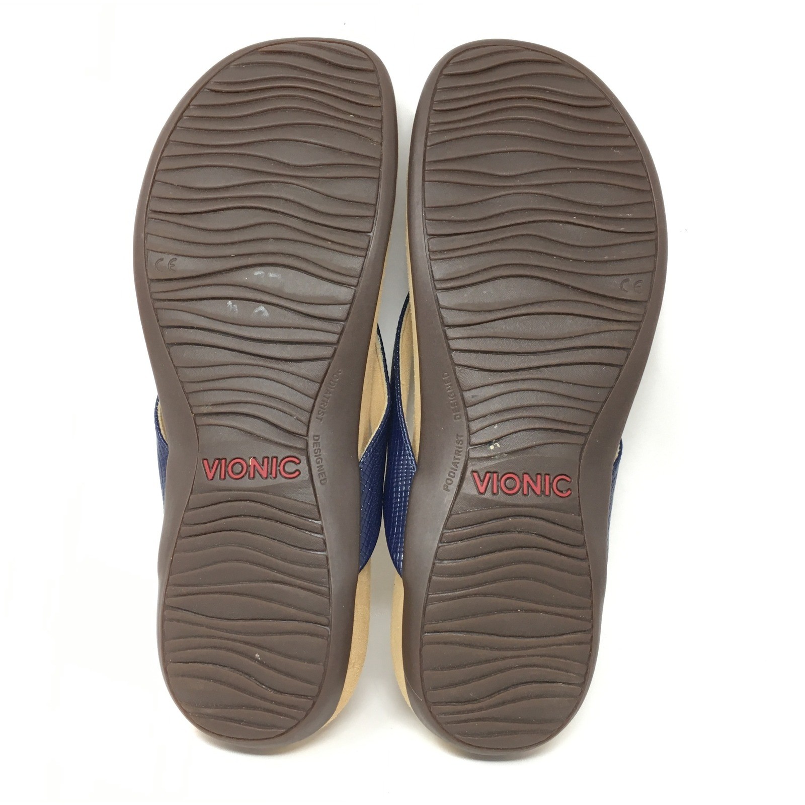 Vionic Bella II Flip Flops Sandals Shoes Womens Size 11 Blue Lizard Orthotic