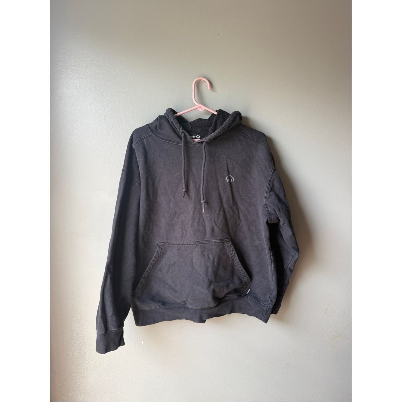 Black Pullover Hoodie with Front Pocket