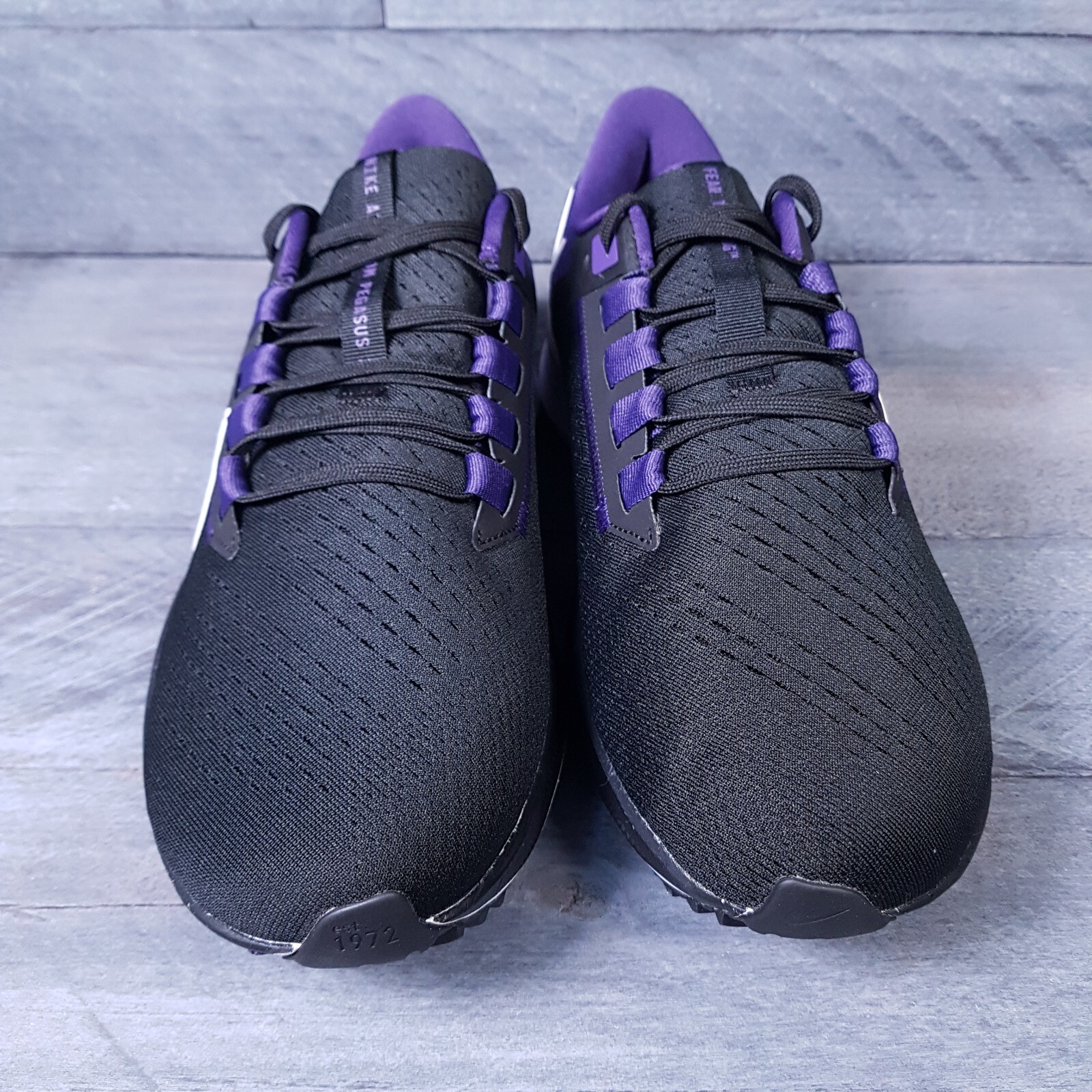 NIKE Air Zoom Pegasus 38 TCU Horned Frogs Running Shoes Mens 7-13 Black Purple