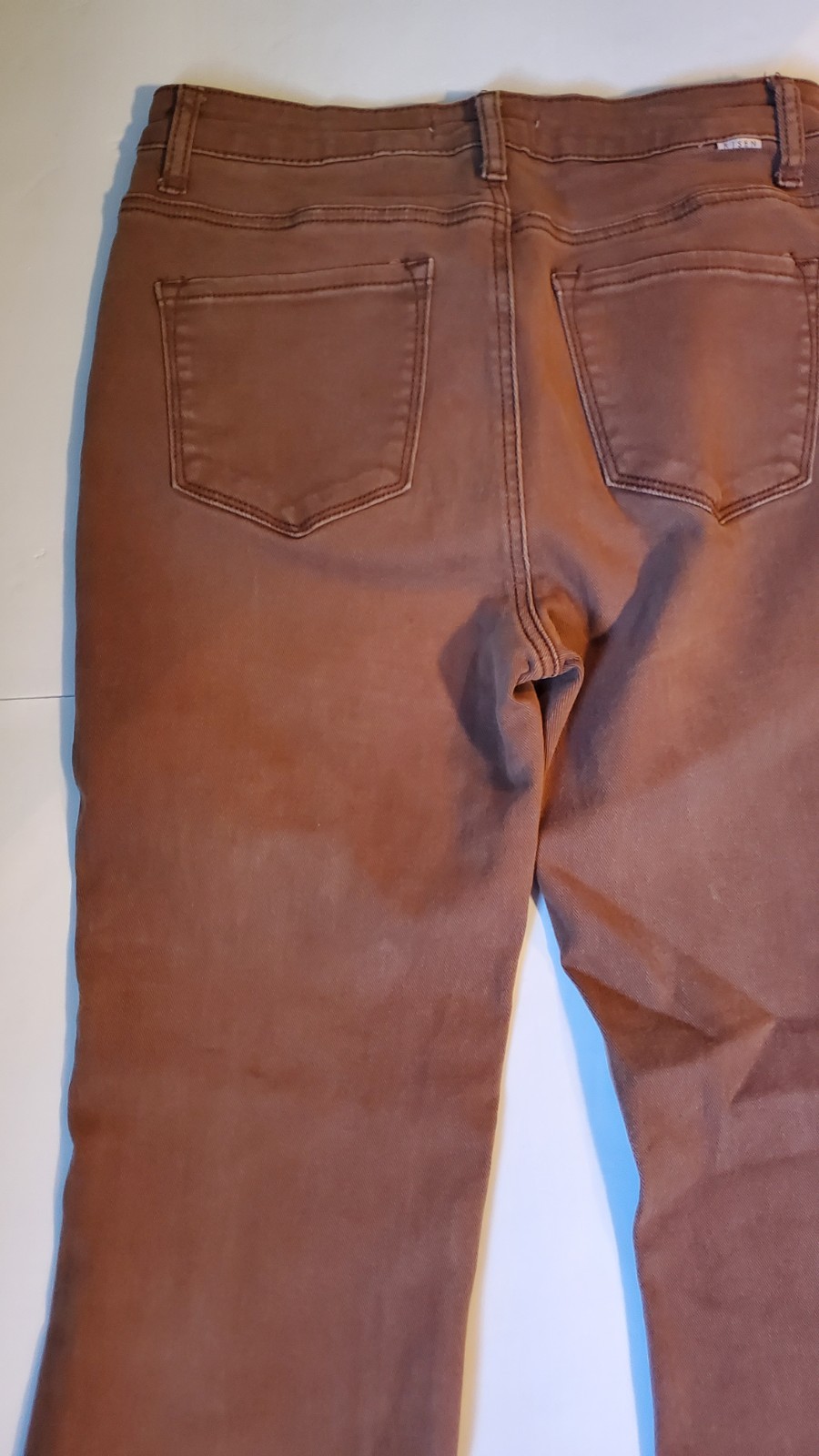 Womens Risen High Rise Wide Leg Jeans Expresso, Brown, Fringe, Slit Size 9/29
