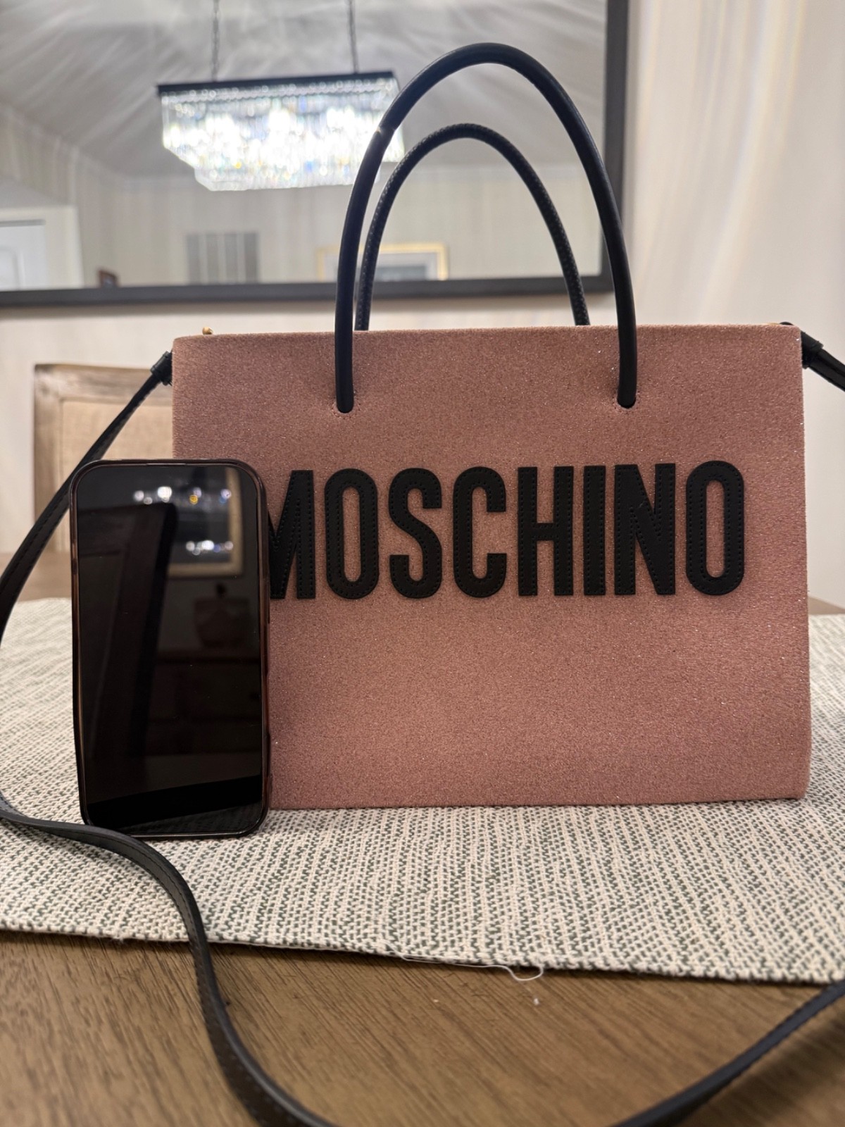 Moschino Rose Glitter Bag – Great Condition