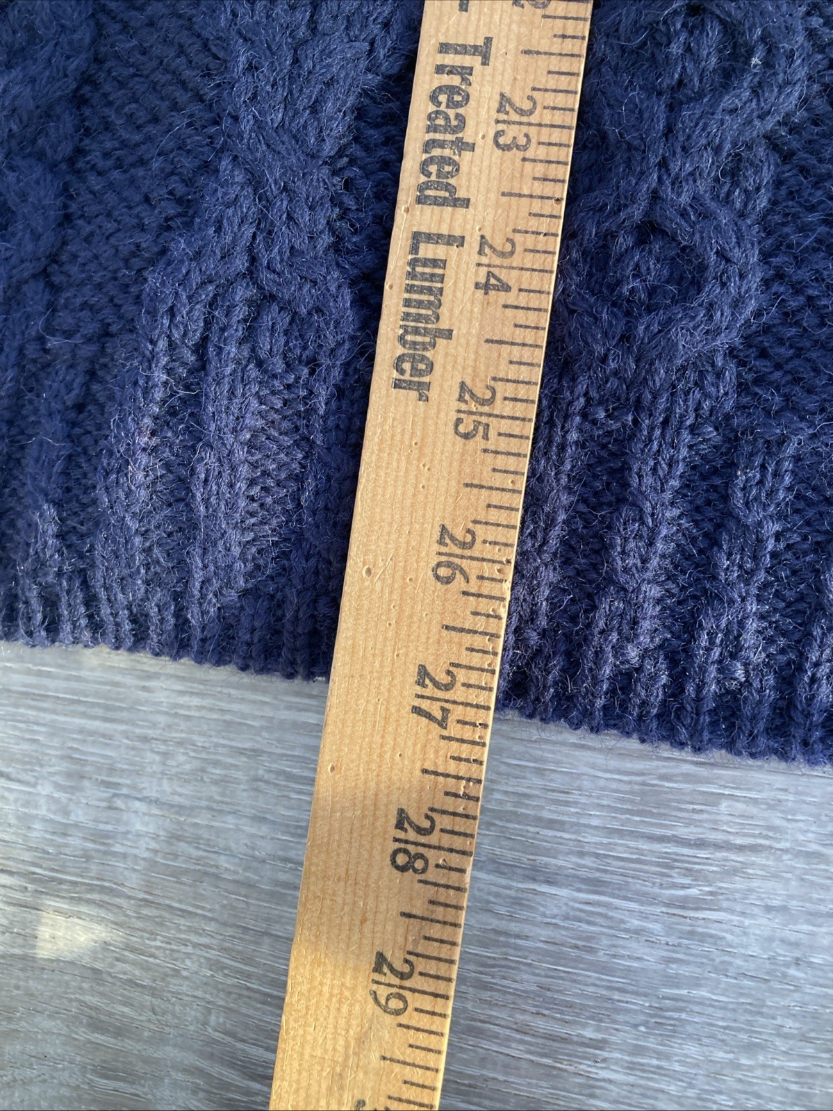 Vintage LL Bean Fisherman Sweater Cardigan Mens L Navy Cable Knit Wool Ireland