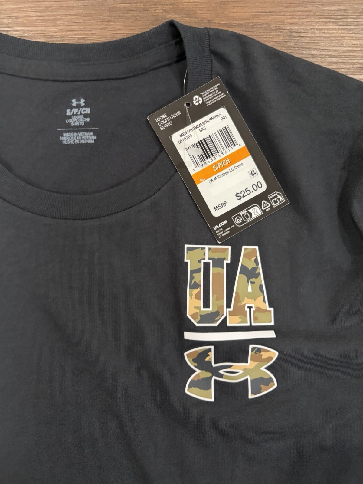 Under Armour Mens Graphic T-Shirt NWT HeatGear Size [S] Camo UA Logo Tee
