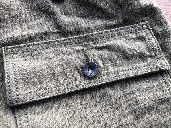 SAMURAI JEANS SJ52BP 15oz HEAVY BACK SATIN BAKER PANTS Olive One-washed