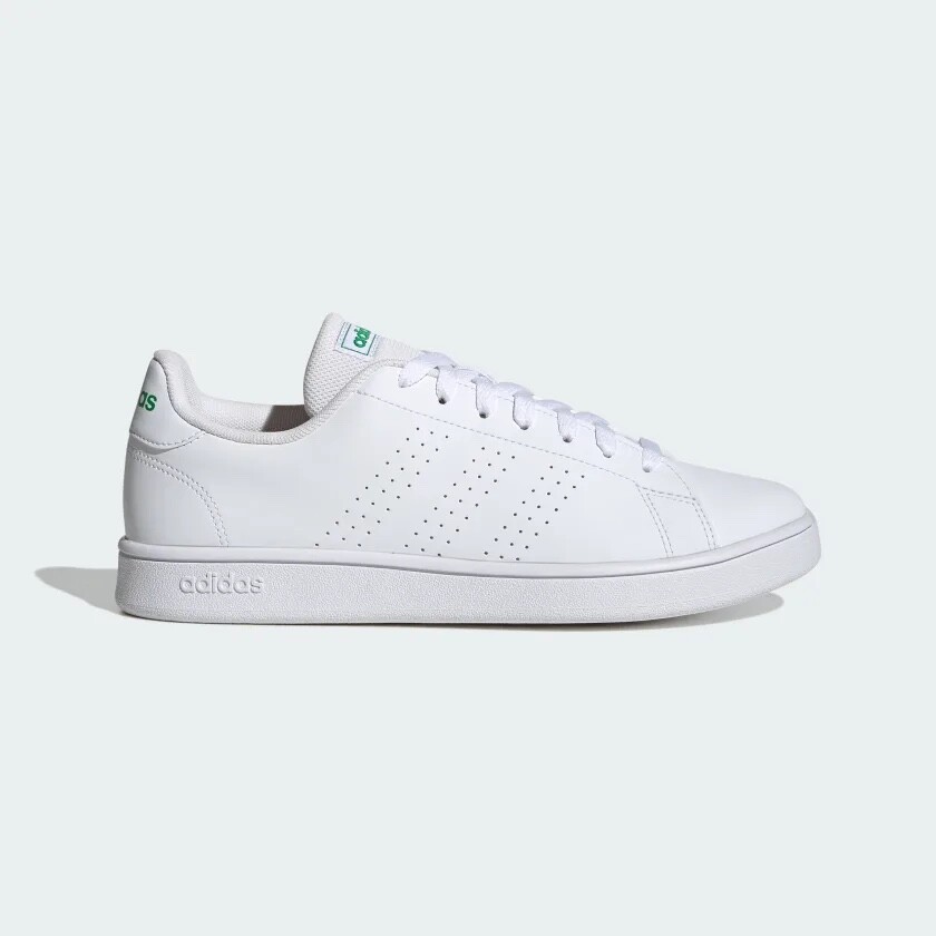 Adidas Advantage Base Sneaker Shoes White w/ Green Mens Size 13 New (GW2063)