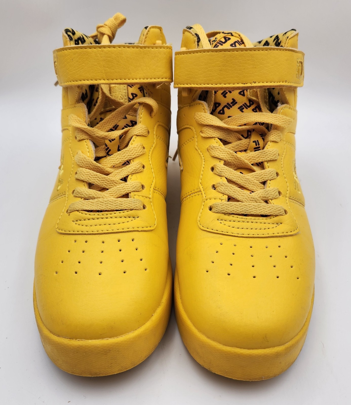 Fila Men’s Vulc 13 Bandana athletic high-top shoes US 6.5 Yellow Round Toe Retro