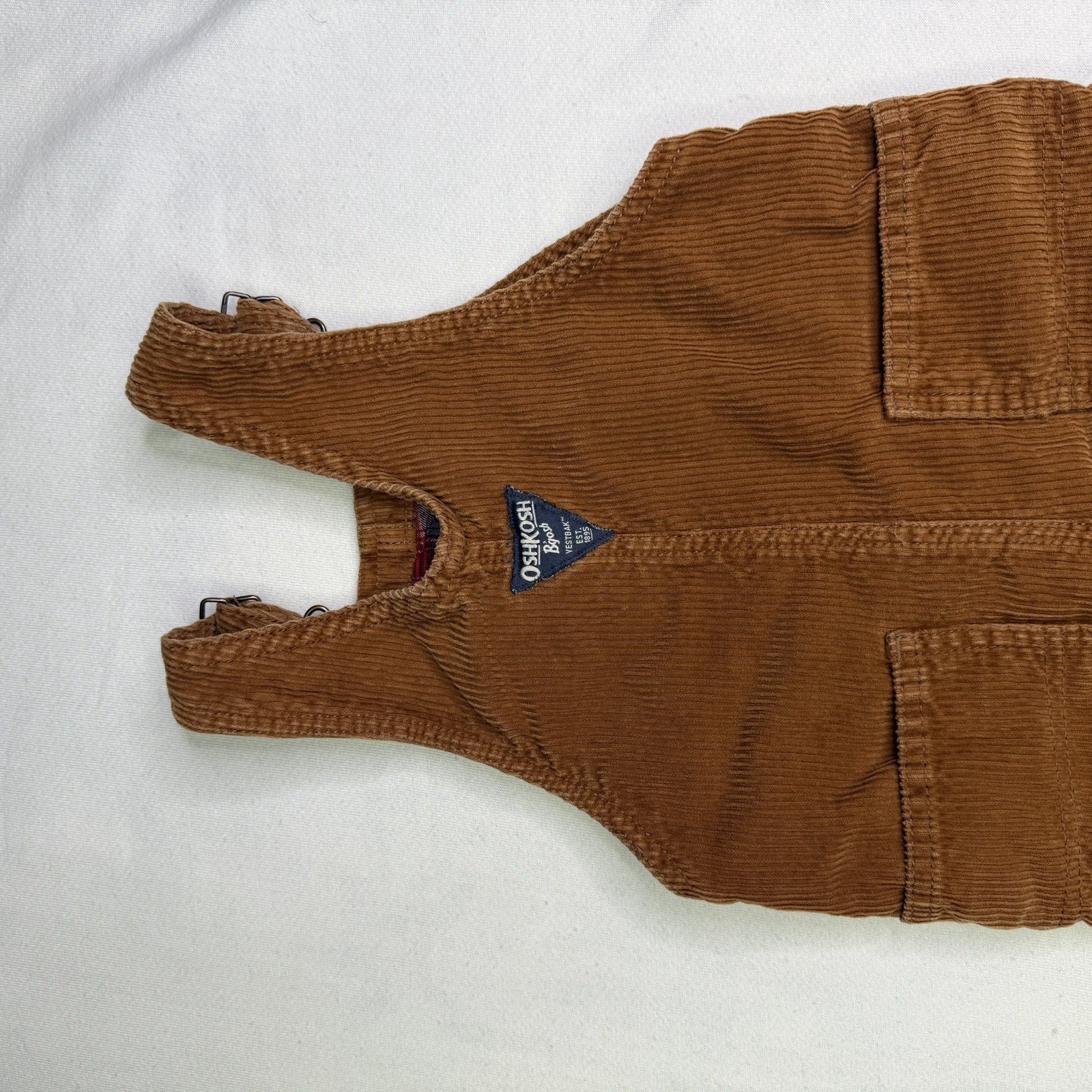 OshKosh B’gosh Baby Overalls Brown Corduroy 2T Infant Boy Girl Snap Legs Vintage