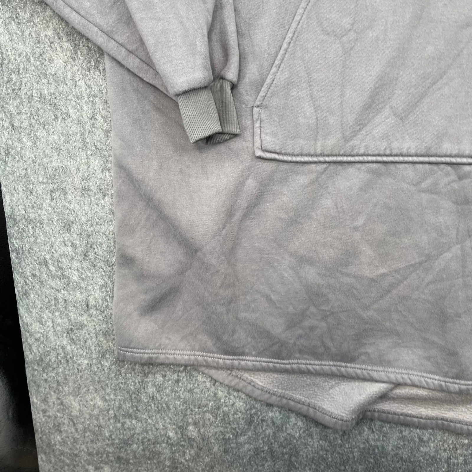 The Comfy Hoodie Blanket Gray Sweatshirt Fleece Lined One Size