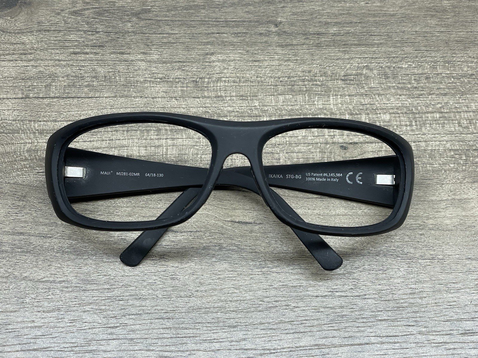 Maui Jim Ikaika Matte Black Rubber Sunglasses Italy MJ281-02MR *Frames Only