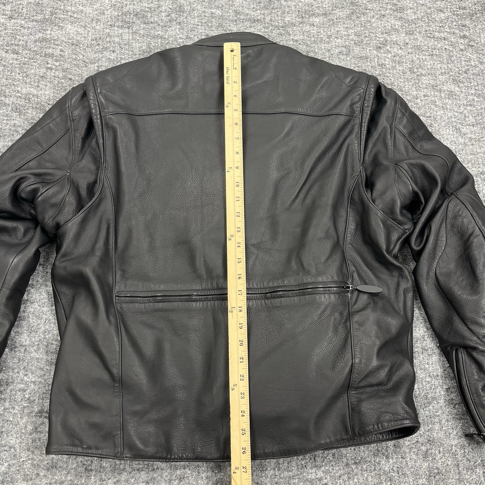Harley Davidson FXRG Jacket Mens Large Black Leather Liner Armor Biker