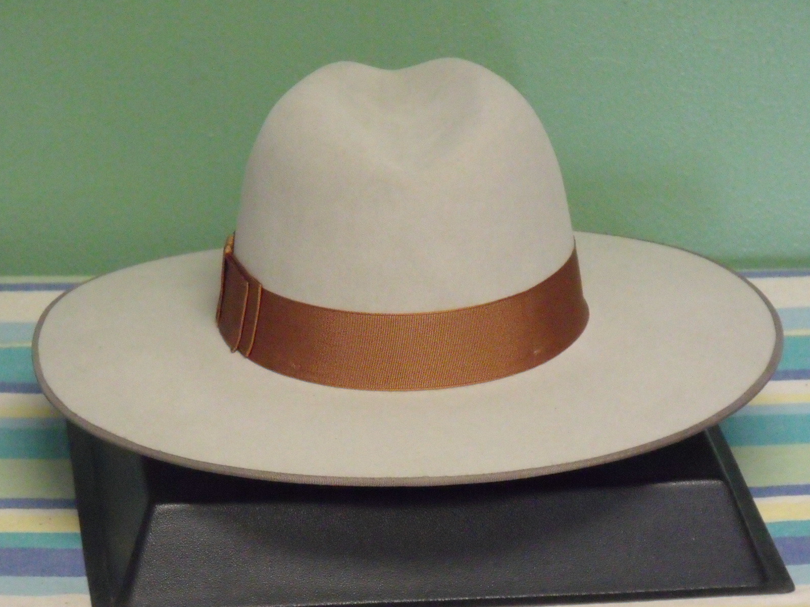 STETSON TRI-CITY FLAT BRIM ROYAL DELUXE FUR FELT FEDORA HAT