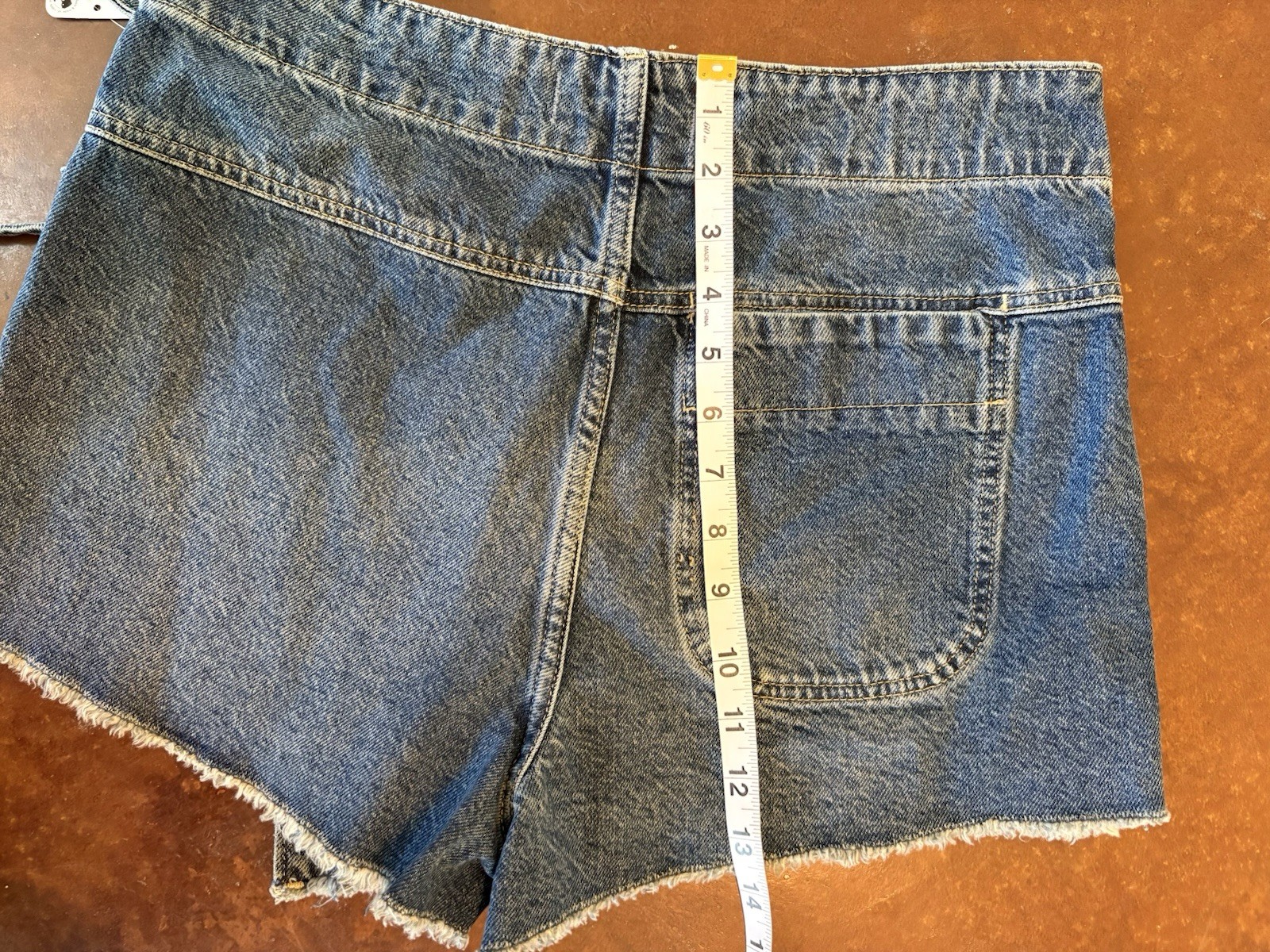 NWT Free People Denim Wrap Skort Size 10 Fray Hem Raw Hem