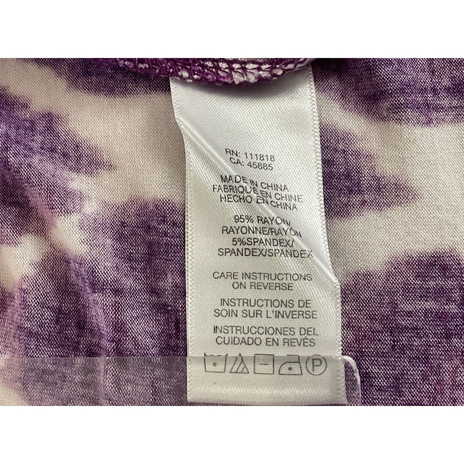 Michael Michael Kors Purple White Ikat Animal Print Cowl Neck Wrap Top Womens M