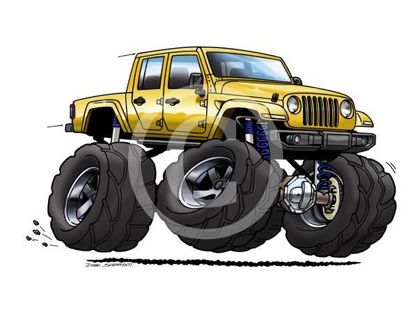 Gladiator JT Replica Off Road Cartoon T-Shirt #0610 jeep automotive art