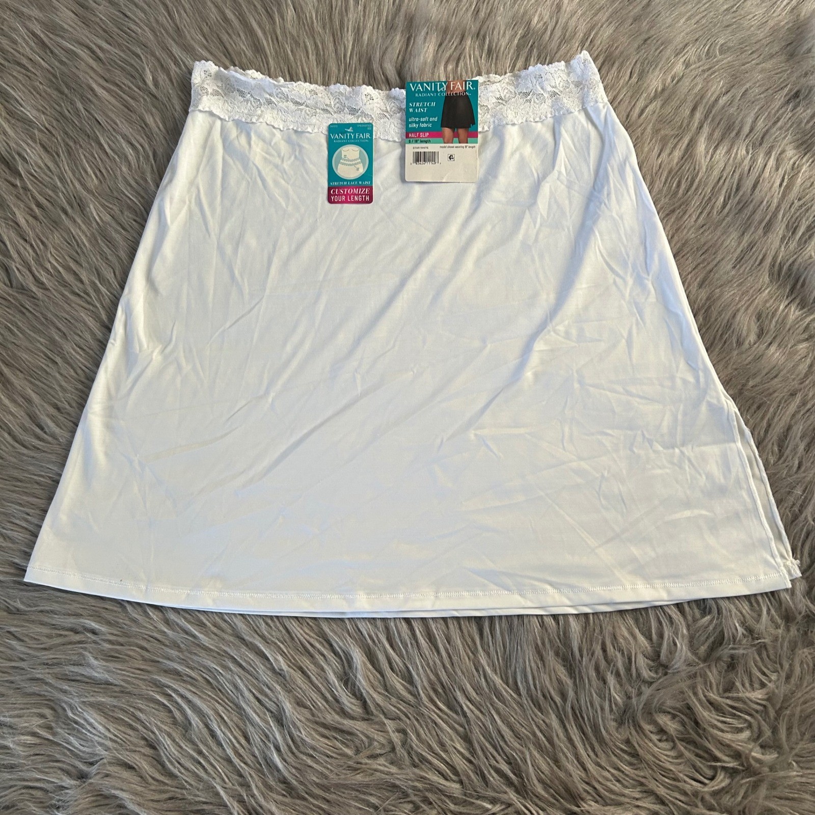 Vanity Fair Radiant Collection Half Slip Womens Size Small 18″ White Lace