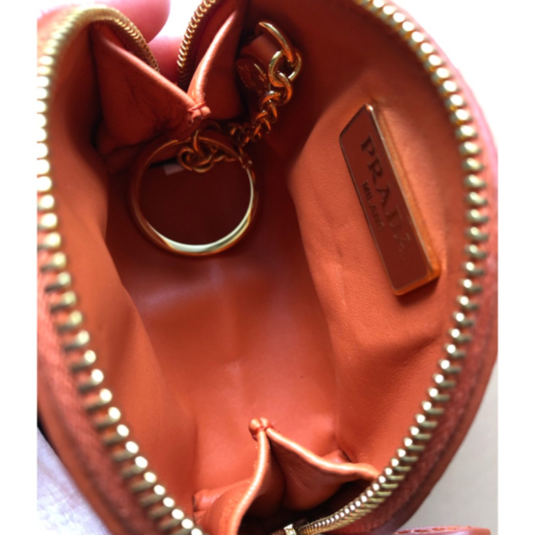 PRADA Leather Coin Case with Keyring