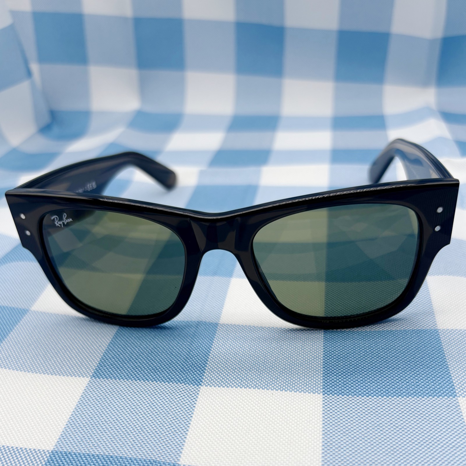 Ray-Ban Mega Wayfarer Sunglasses RB0840S 901/31 Black Frame Green Lens 51-21mm
