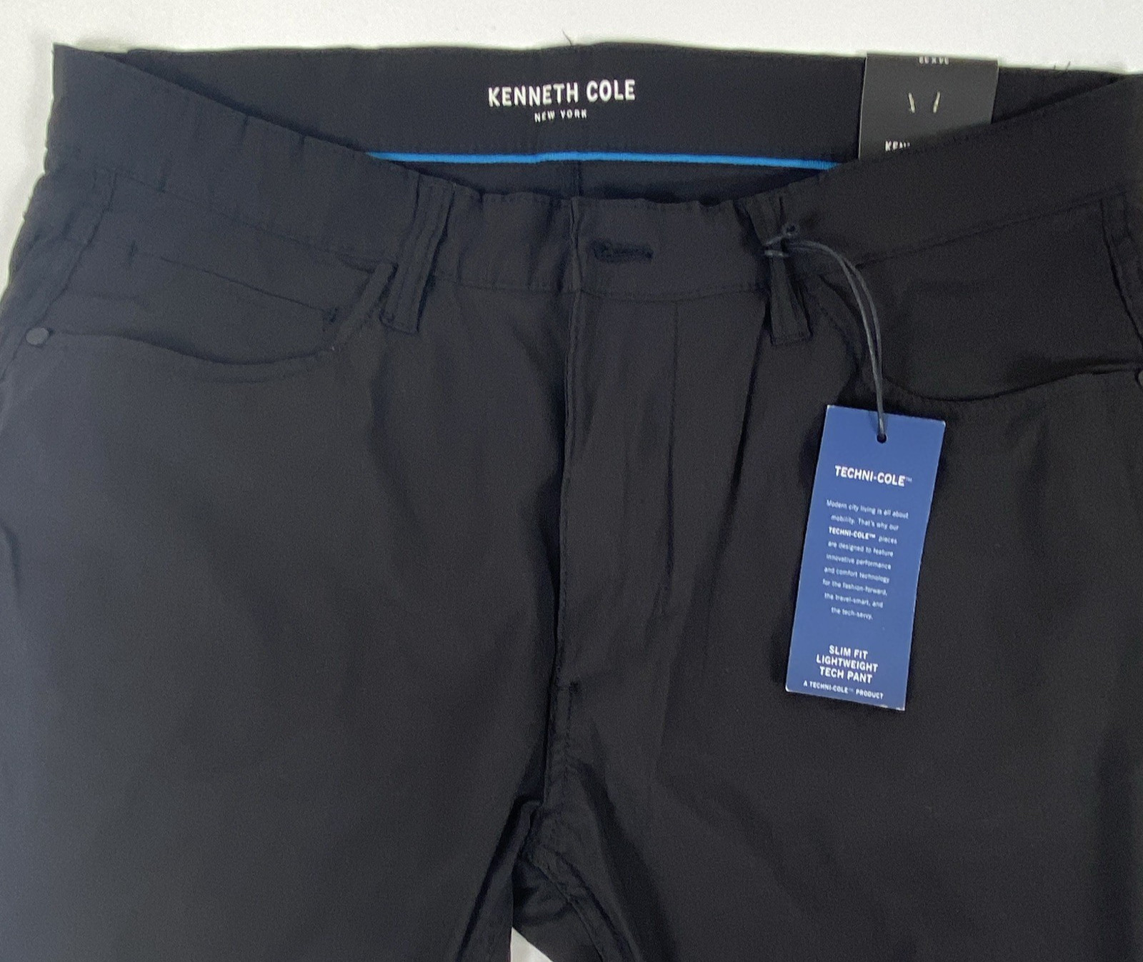Kenneth Cole New York TECHNI-COLE Slim Fit Lightweight Tech Pants Black 34