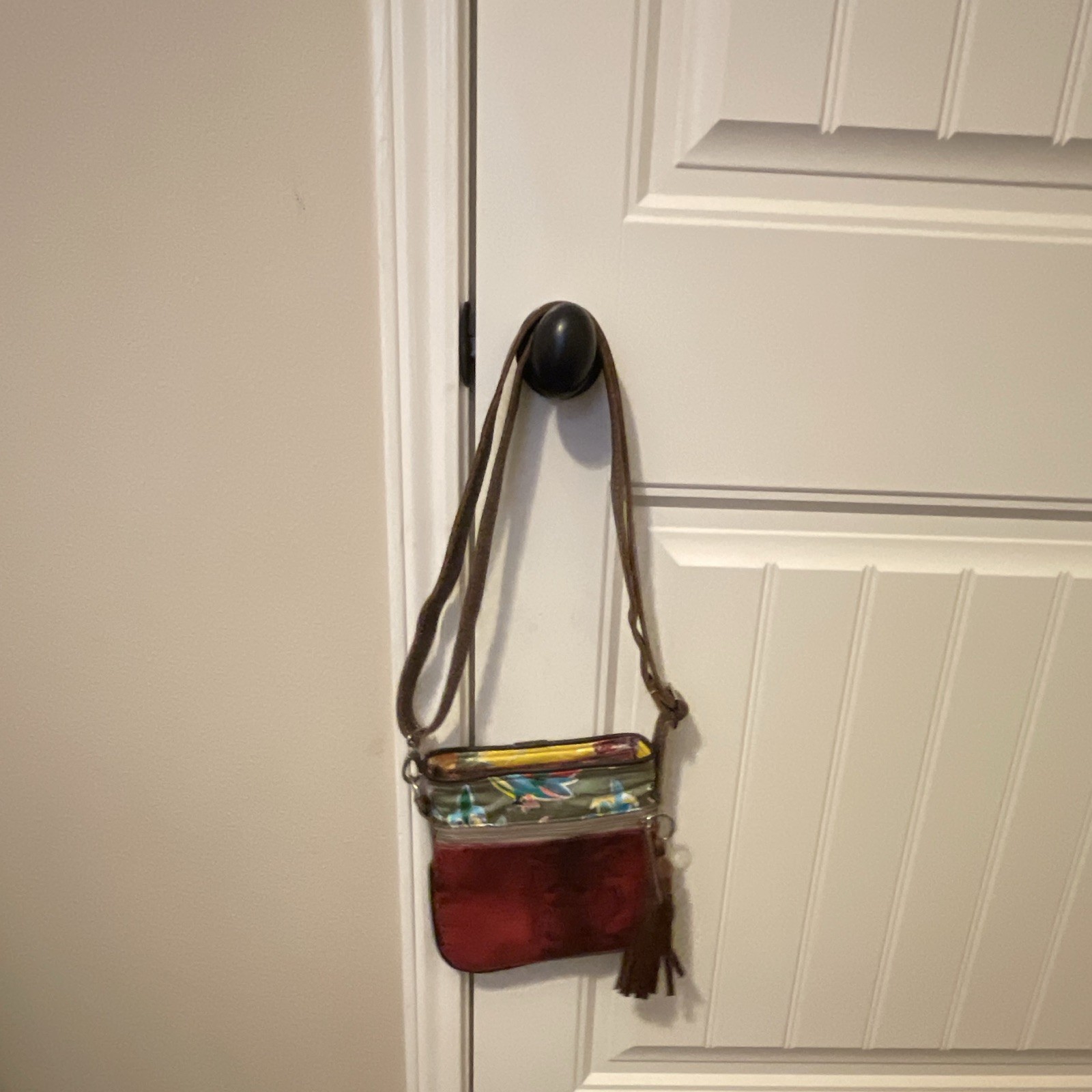 Consuela Red Snakeskin-Style Small Crossbody Bag Zip Tassel Detachable Strap