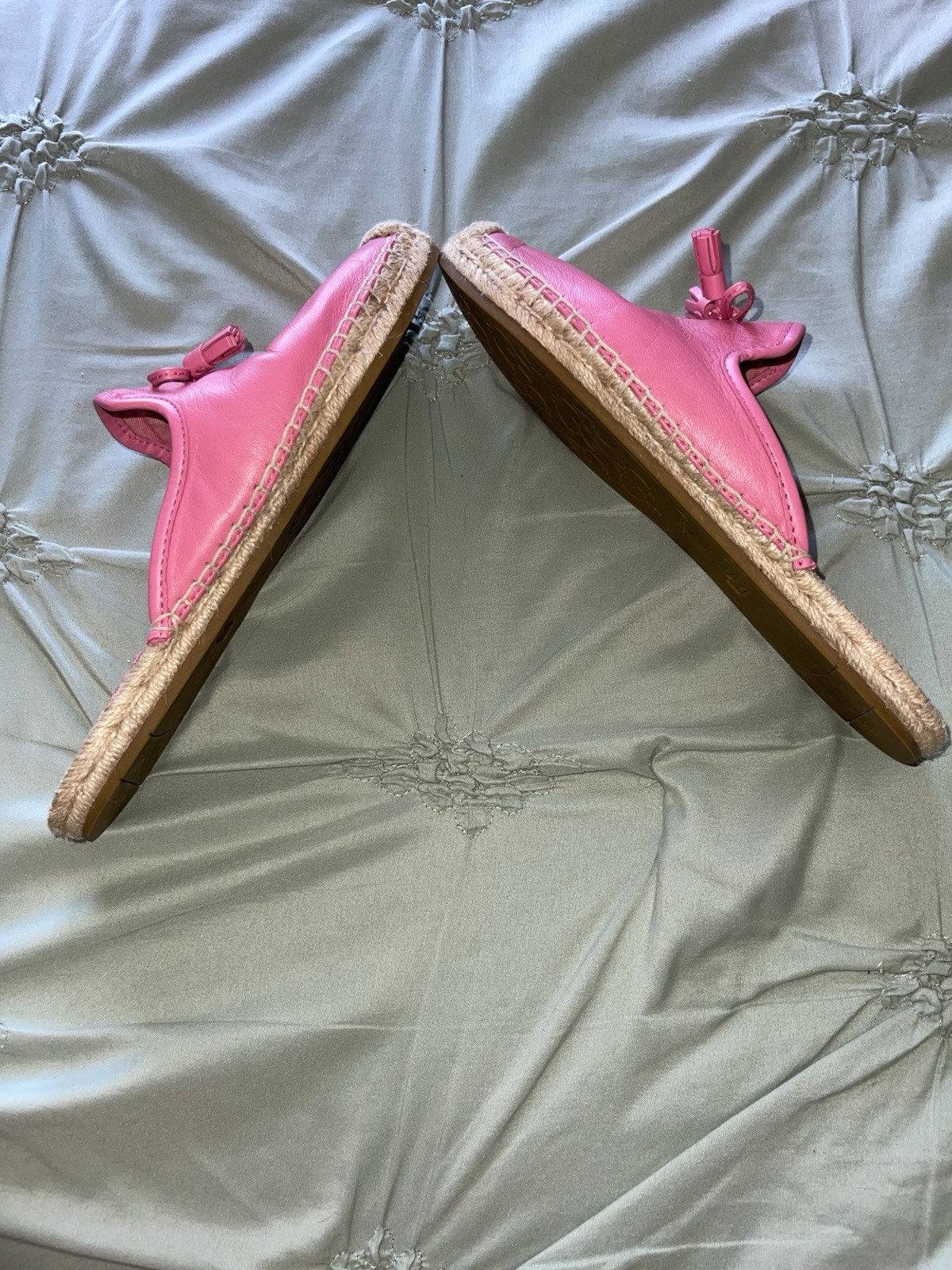 Coach Pink Leather Tassel Slip-On Flats Women’s EU 37.5 Closed Toe