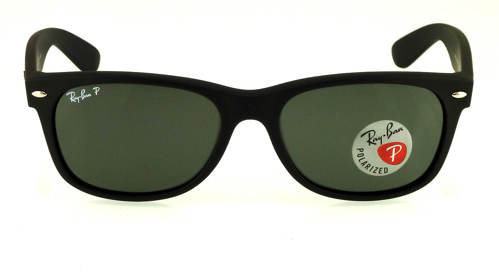 Ray-Ban New Wayfarer Matte Black Rubber l Polar Green G-15XLT RB2132 622/58 52mm