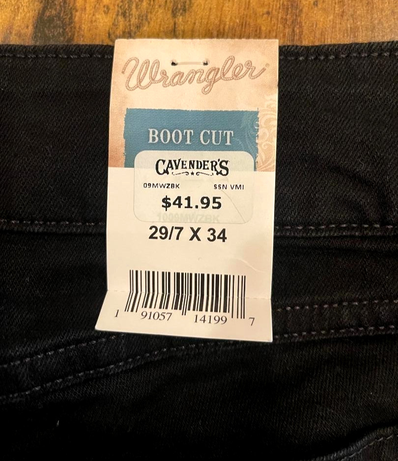 Wrangler Womens BNWT Black BootCut Denim Jeans Size 29 7X34
