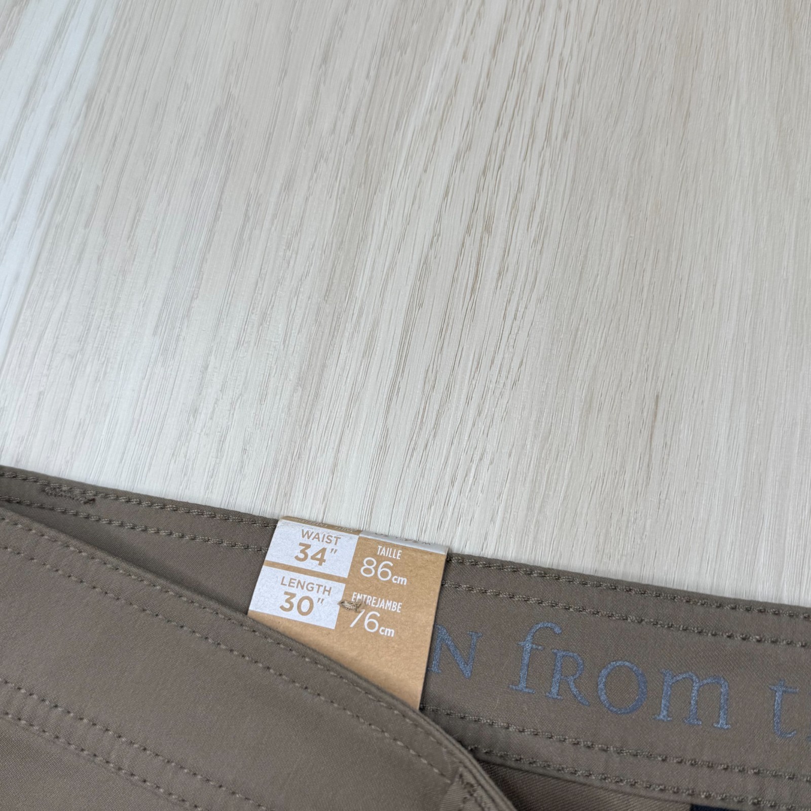NWT PrAna Mens Brown Mud Slim Fit Stretch UPF 50+ Brion Chino Pant Size 34×30