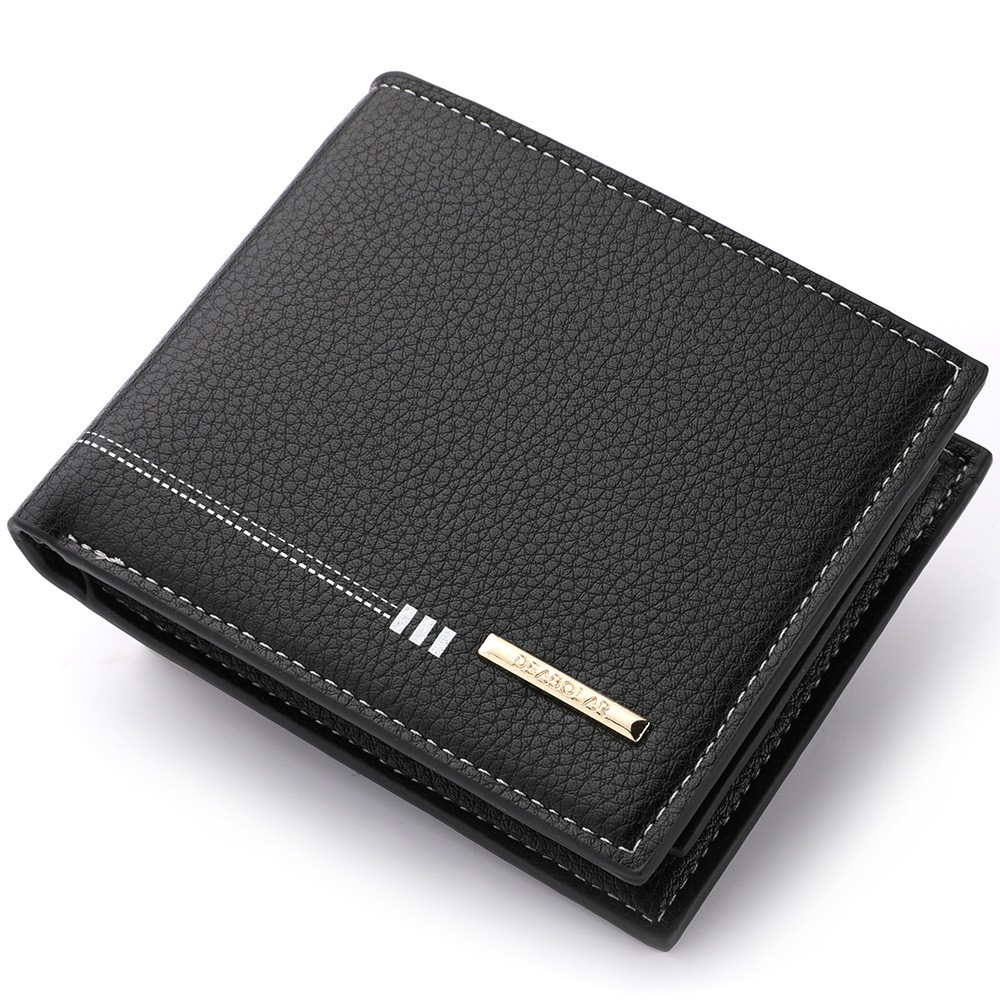 Men’s Leather Fashion Bifold Wallet Multi Card Slots Cash ID Holder Brown Black