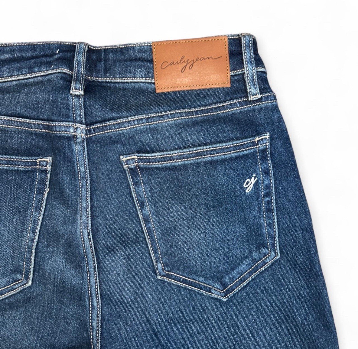 Carly Jean Women’s Blue Medium Wash High Rise Flared Denim Jeans