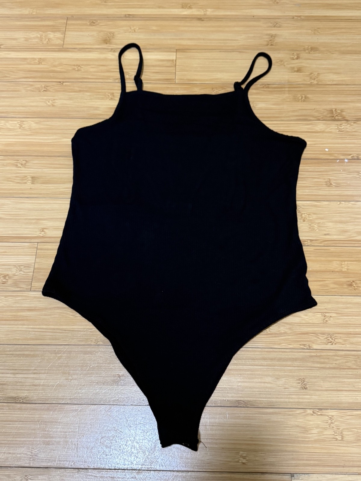 Wild Fable Black Body Suit Large Ribbed Tank Spaghetti Straps