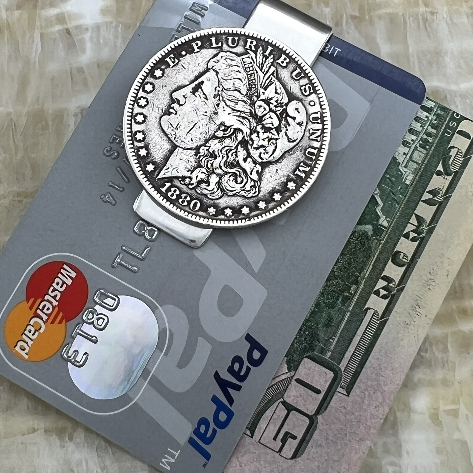 New Sterling Silver .925 Credit Card Money Clip Wallet 90% Silver Morgan Dollar