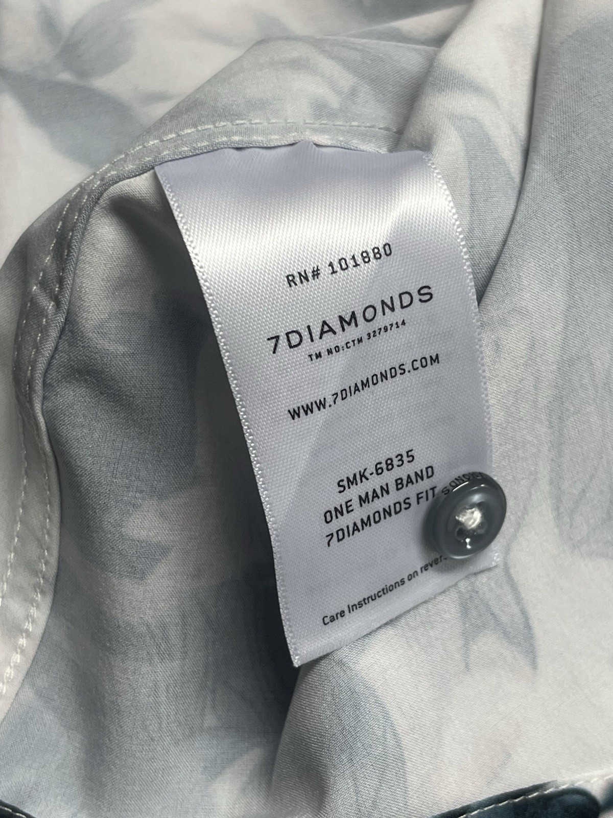 NWT 7 Diamonds Button Up Men’s Size XL 4 Way Stretch One Man Band Vintage White