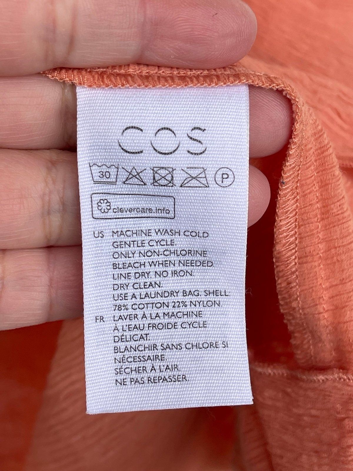 COS Terracotta Tie-Front Midi Dress | Minimalist Scandi Style | Size 12
