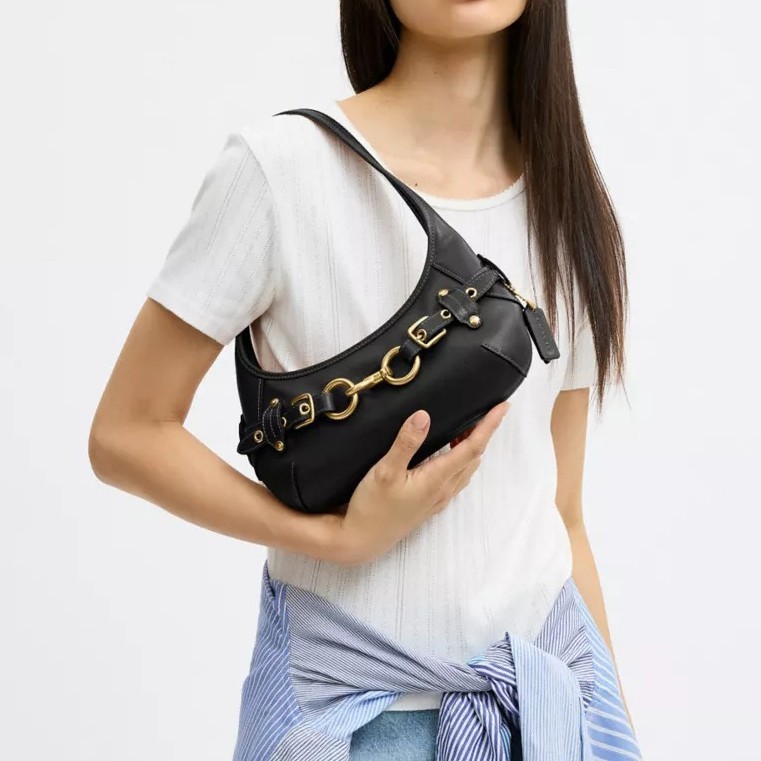 COACH Belted Ergo Shoulder Bag 26 Leather Black CEN80 F/S [DDP]