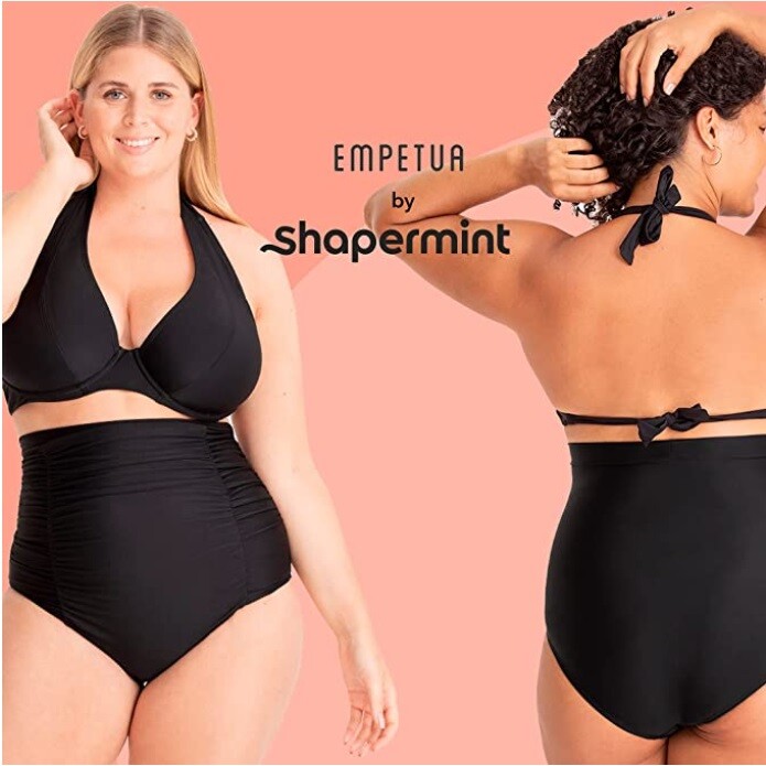 Empetua by Shapermint High Waist Ruched Full Coverage Slimming Bikini Bottom