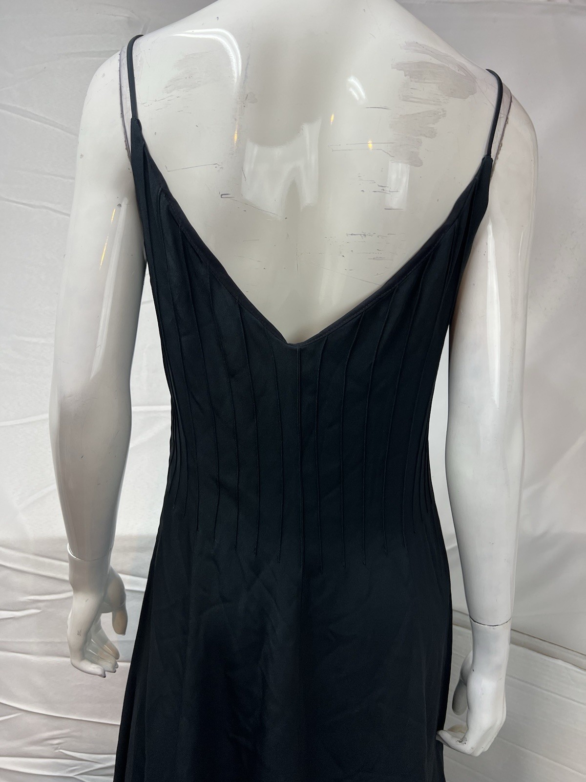 Armani Collezioni Women’s US 10 (IT 46) Long Black Silk Blend Crepe Slip Dress