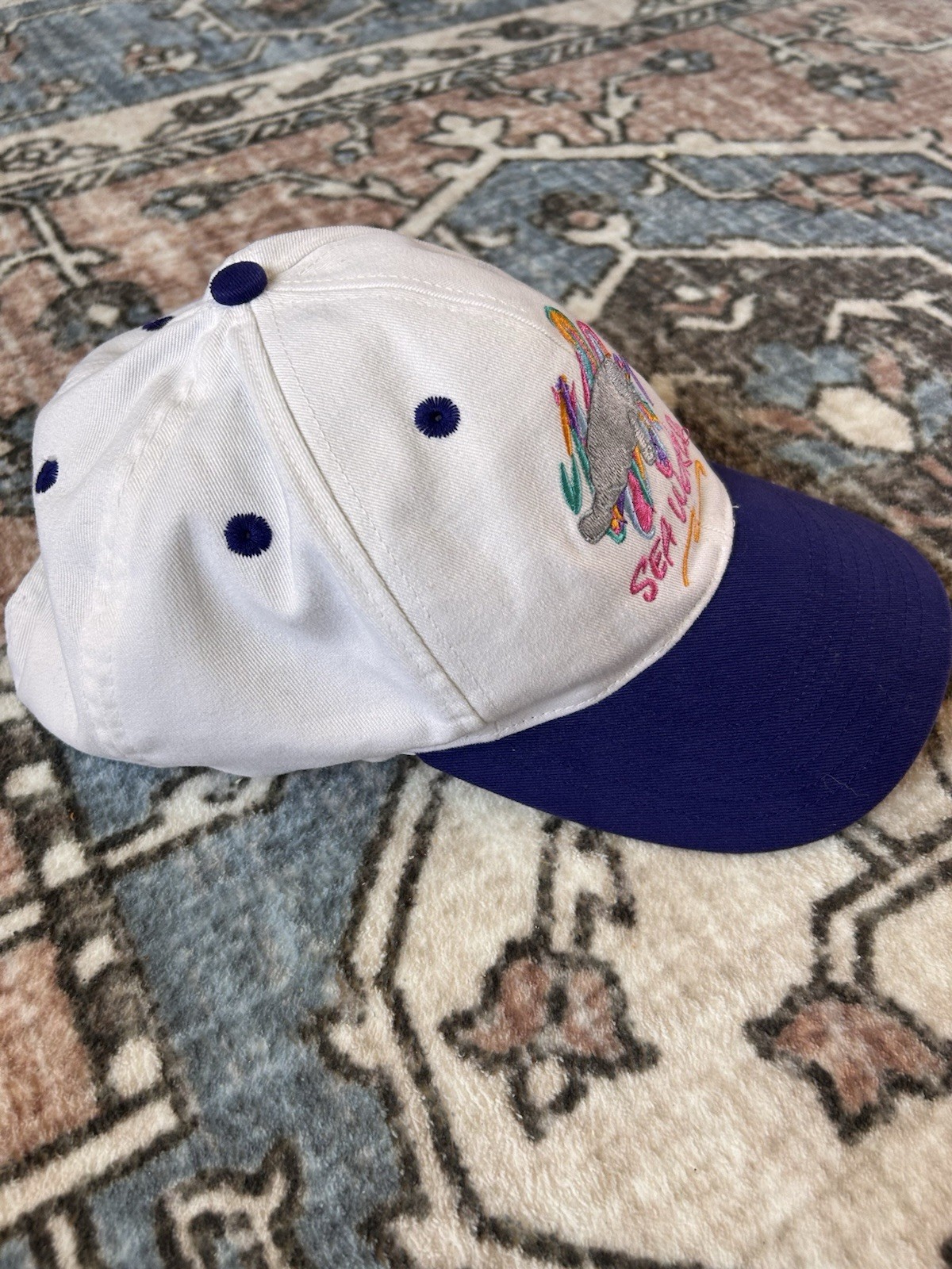 Vintage 80s/90s Sea World Snapback Hat Sithbembroidered Logo Made In Taiwan