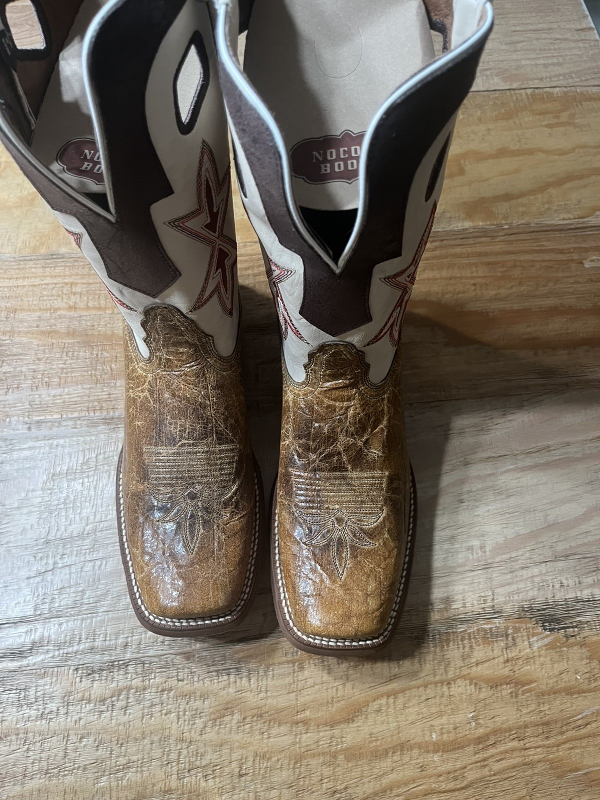 NOCONA Men’s Size 8.5 D Square Toe Vintage Tan Crackerjack Western Boots unused