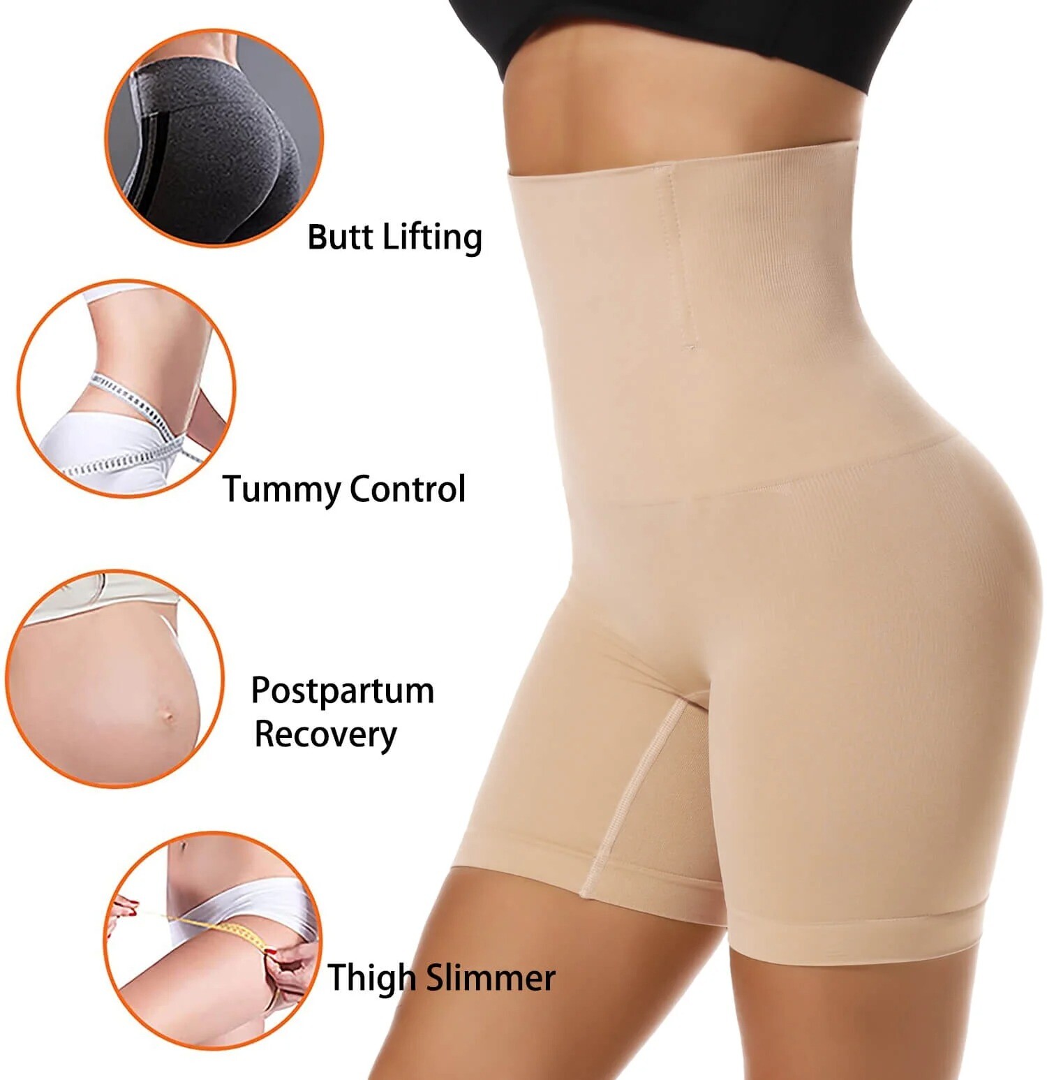 2 Pack Women Slim Tummy Control Shapewear Shorts Body Shaper High Waist Pants US