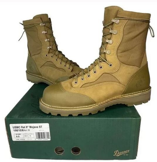 Danner Boots USMC Rat Steel Toe 15610X Tan Leather Mojave Combat