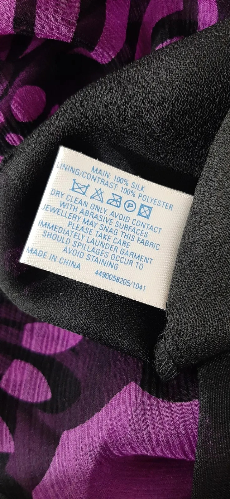 OASIS Pure Silk Sleeveless Top Tunic Pussy Bow Floral Black Purple 12 New NWT