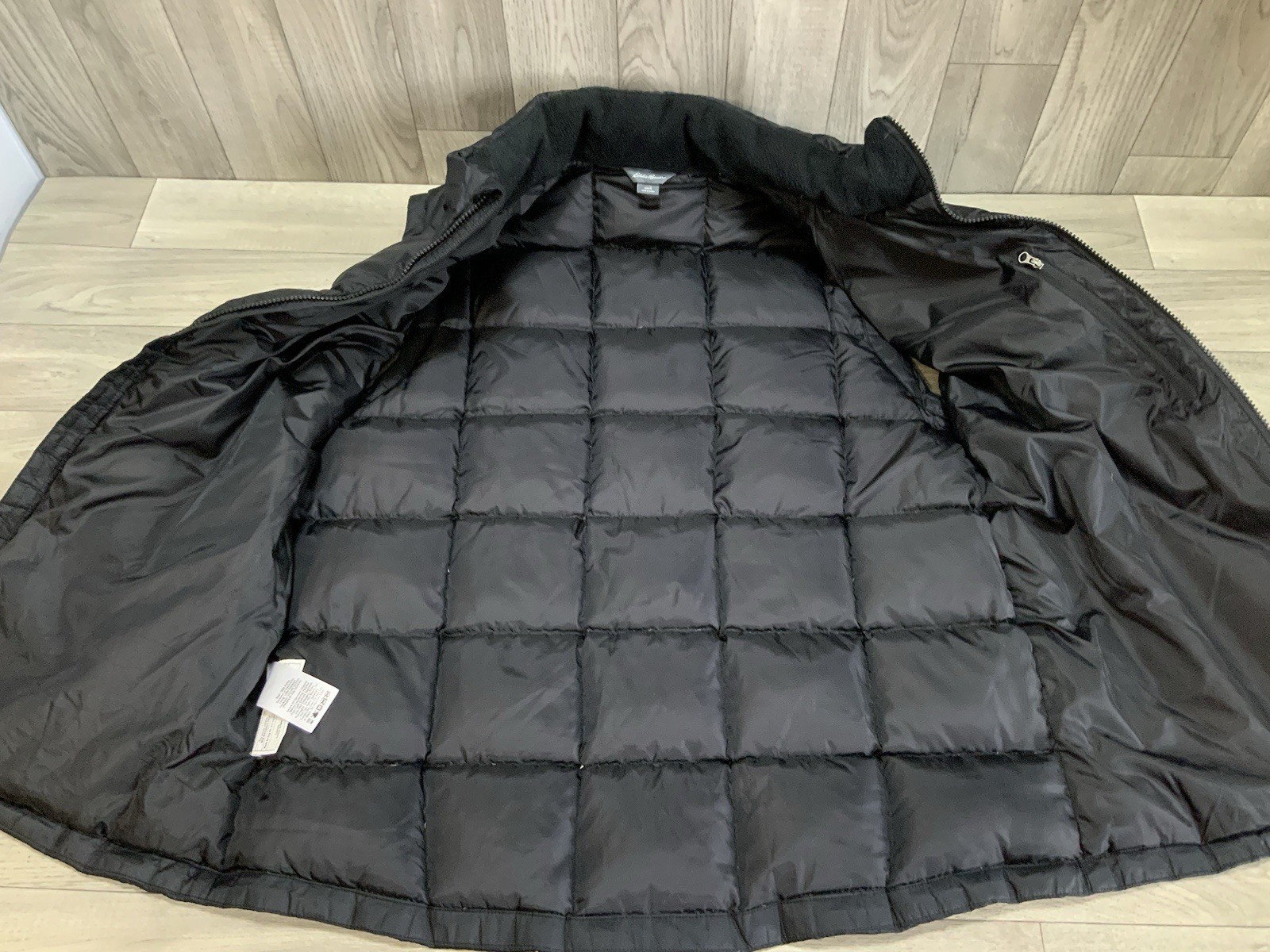 Eddie Bauer Premium Goose Down Black Puffer Vest Large