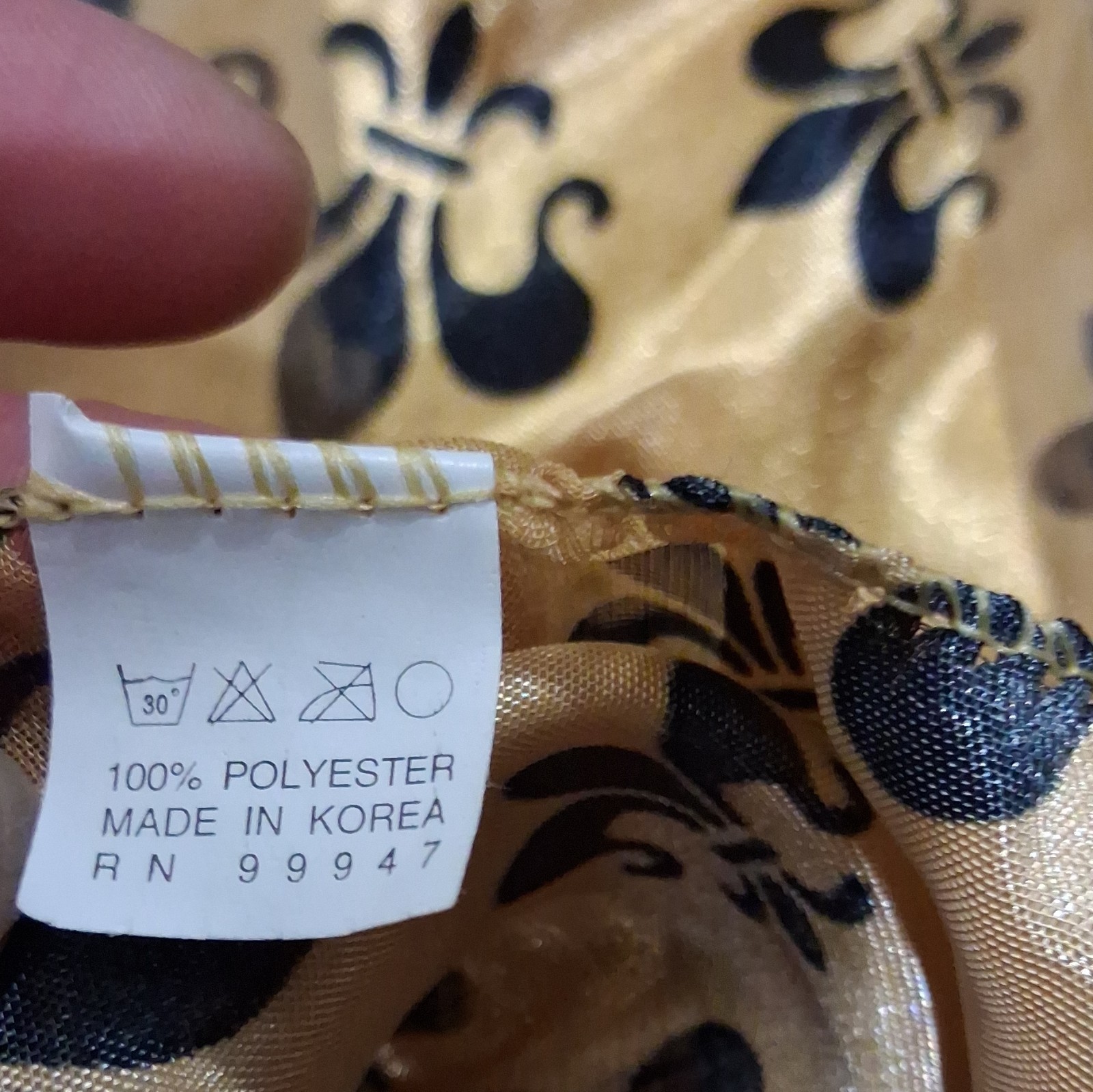 Gold Black Gray Satin Polyester Fleur-de-lis Women’s Scarf Wrap Hand Wash