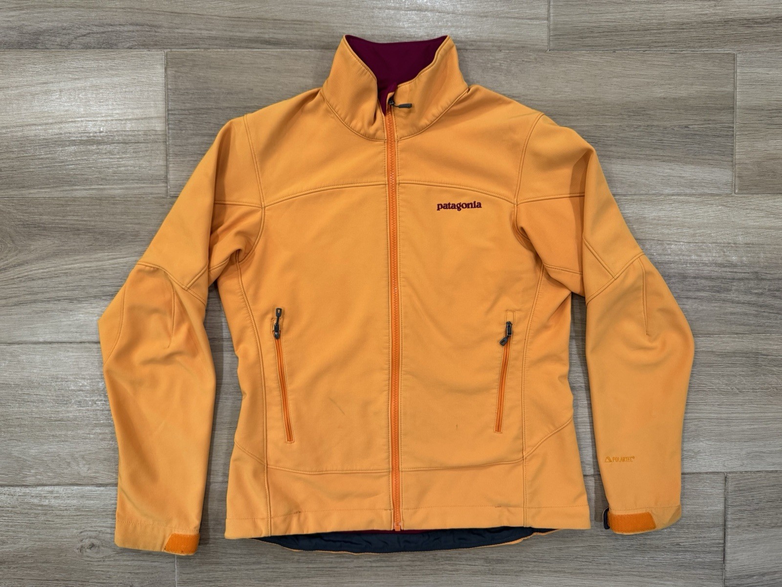 Patagonia Women’s Adze Softshell Jacket MEDIUM Orange Full Zip Outdoor *SEE PICS
